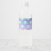 Rainbow Polka Dot Abstract Bluer Magical Design Waterfles Etiket (Voorkant)