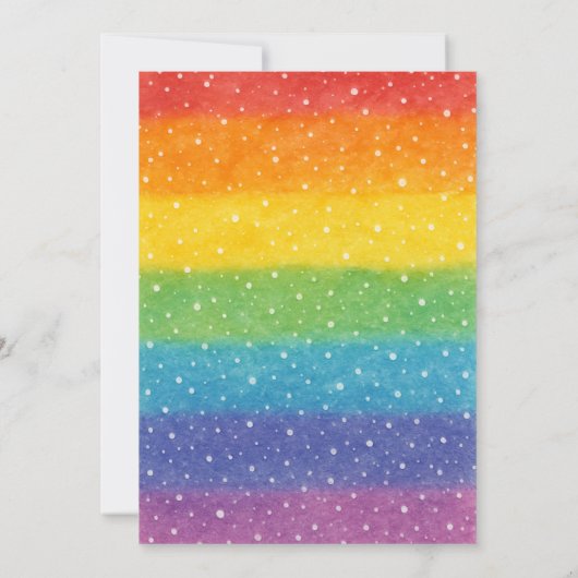 Rainbow Polka Dot LGBT Faire-part de mariage (Dos)