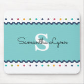  Rainbow Polka Dot Monogrammed Muismat (Voorkant)