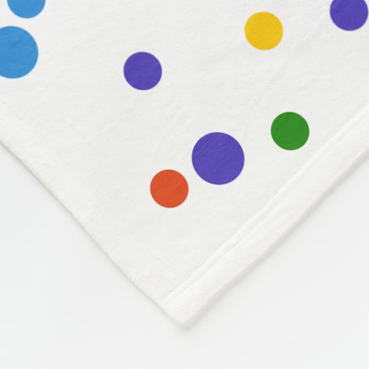 Rainbow Polka Dot Pattern White Fleece Deken (Hoek)