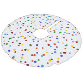 Rainbow Polka Dot Pattern White kleurful Imitatie Linnen Kerstboom Kleed (Gekanteld)