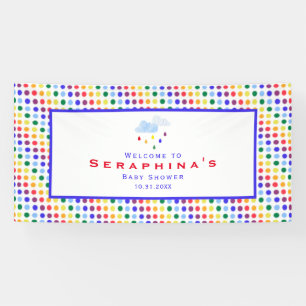 Rainbow Polka Dot Storm Baby shower Spandoek