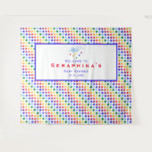 Rainbow Polka Dot Stripes Baby shower Backdrop Wandkleed (Voorkant (horizontaal))