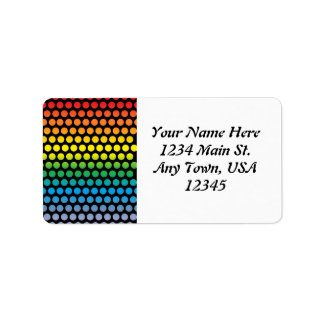 Rainbow Polka Dots Black Etiket