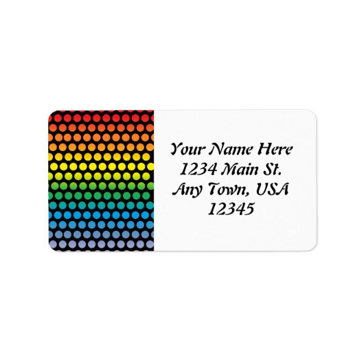 Rainbow Polka Dots Black Etiket (Voorkant)