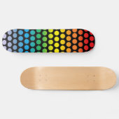 Rainbow Polka Dots Black Skateboard (Horizontaal)