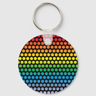 Rainbow Polka Dots Black Sleutelhanger