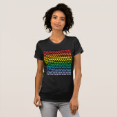 Rainbow Polka Dots Black T-shirt (Voorkant volledig)