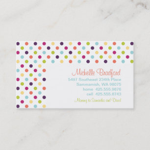 Rainbow Polka Dots Calling Card Contactkaartje