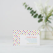 Rainbow Polka Dots Calling Card Contactkaartje (Staand voorkant)