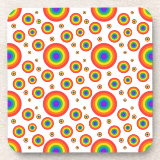 Rainbow Polka Dots Drankjes Onderzetter (Voorkant)