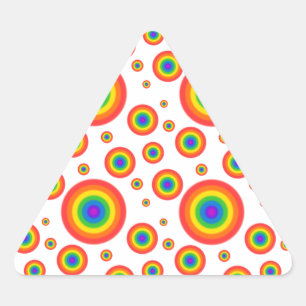 Rainbow Polka Dots Driehoek Sticker