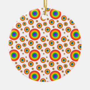 Rainbow Polka Dots Keramisch Ornament