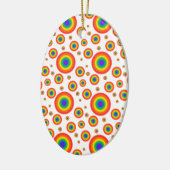 Rainbow Polka Dots Keramisch Ornament (Links)