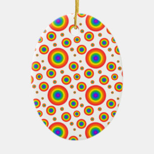 Rainbow Polka Dots Keramisch Ornament