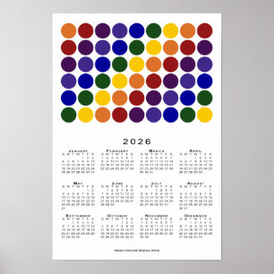 Rainbow Polka Dots LGBTQ Pride 2026 Kalender Poster