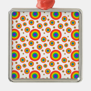 Rainbow Polka Dots Metalen Ornament