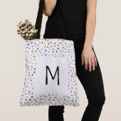 Rainbow Polka Dots Monogram Draagtas (Dichtbij)