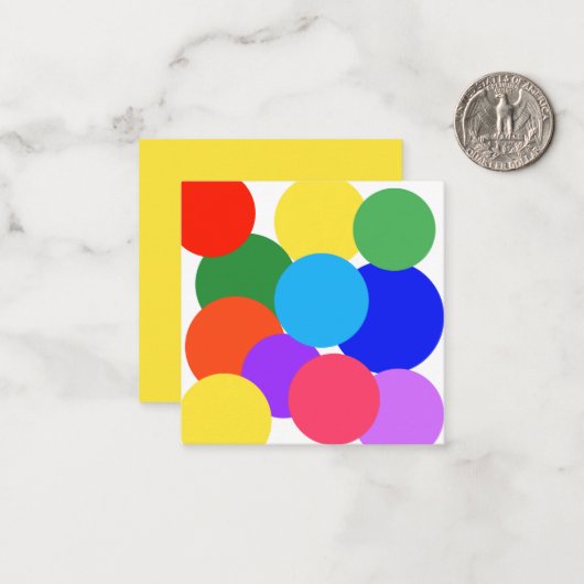 Rainbow Polka Dots Notitiekaartje (Voorkant / Achterkant in situ)