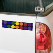 Rainbow Polka Dots on Black Bumpersticker (Op Truck)