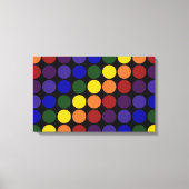 Rainbow Polka Dots on Black Canvas Afdruk (Voorkant)