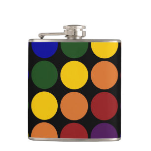 Rainbow Polka Dots on Black Heupfles