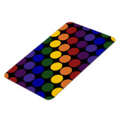Rainbow Polka Dots on Black Magneet (Linkerzijde)