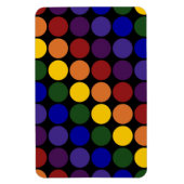 Rainbow Polka Dots on Black Magneet (Verticaal)