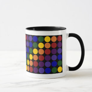 Rainbow Polka Dots on Black Mok