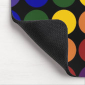 Rainbow Polka Dots on Black Muismat (Hoek)