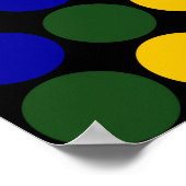 Rainbow Polka Dots on Black Poster (Hoek)