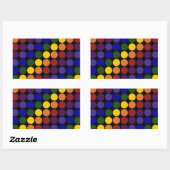 Rainbow Polka Dots on Black Rechthoekige Sticker (Vel)