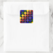 Rainbow Polka Dots on Black Vierkante Sticker (Tas)