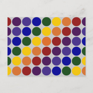 Rainbow Polka Dots on Grey Briefkaart