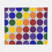 Rainbow Polka Dots on Grey Fleece Deken (Voorkant (Horizontaal))