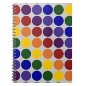 Rainbow Polka Dots on Grey Notitieboek (Voorkant)