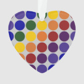 Rainbow Polka Dots on Grey Ornament (achterkant)