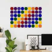 Rainbow Polka Dots on Grey Poster (Thuiskantoor)