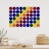 Rainbow Polka Dots on Grey Poster (Keuken)