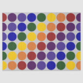 Rainbow Polka Dots on Grey Tissue Paper Tissuepapier (Voorkant)