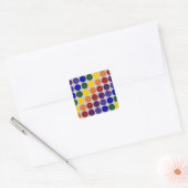 Rainbow Polka Dots on Grey Vierkante Sticker (Envelop)