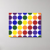 Rainbow Polka Dots on White Canvas Afdruk (Voorkant)