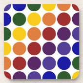 Rainbow Polka Dots on White Drankjes Onderzetter (Voorkant)