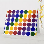 Rainbow Polka Dots on White Kaart (Gele Bloem)