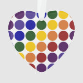 Rainbow Polka Dots on White Ornament (achterkant)
