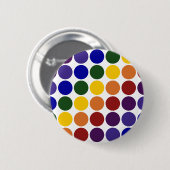 Rainbow Polka Dots on White Ronde Button 5,7 Cm (Voorkant /achterkant)