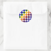 Rainbow Polka Dots on White Ronde Sticker (Tas)