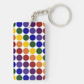 Rainbow Polka Dots on White Sleutelhanger (achterkant)