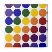 Rainbow Polka Dots on White Tegeltje (Voorkant)
