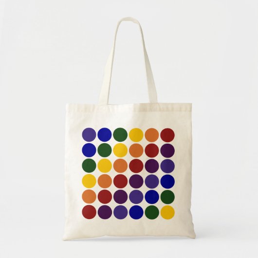 Rainbow Polka Dots on White Tote Bag (Voorkant)